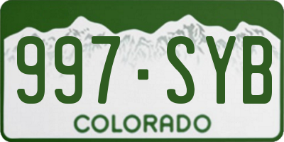 CO license plate 997SYB