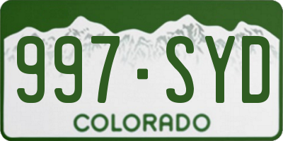 CO license plate 997SYD
