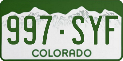 CO license plate 997SYF