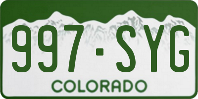 CO license plate 997SYG