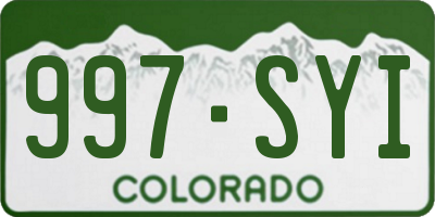 CO license plate 997SYI