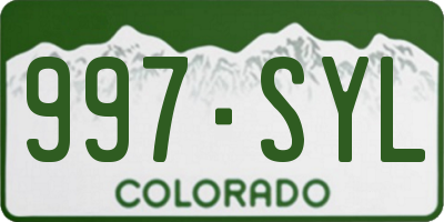 CO license plate 997SYL
