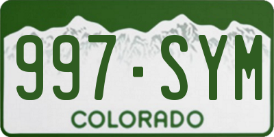 CO license plate 997SYM