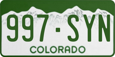 CO license plate 997SYN