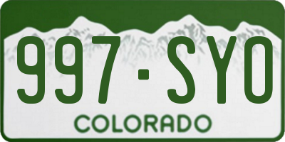 CO license plate 997SYO