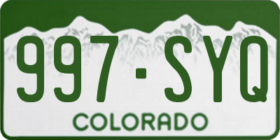 CO license plate 997SYQ