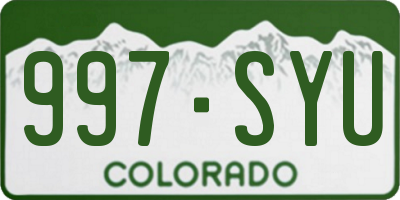 CO license plate 997SYU