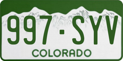 CO license plate 997SYV