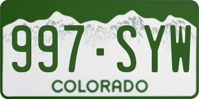 CO license plate 997SYW