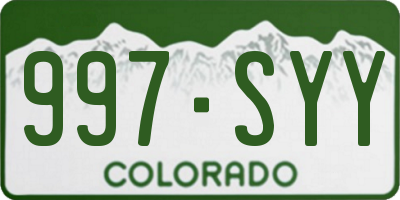 CO license plate 997SYY
