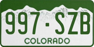CO license plate 997SZB