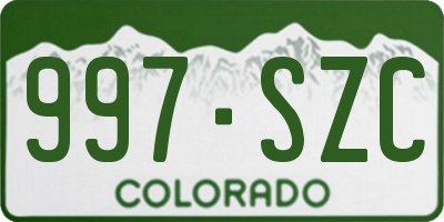 CO license plate 997SZC