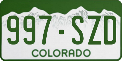 CO license plate 997SZD