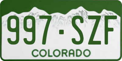CO license plate 997SZF