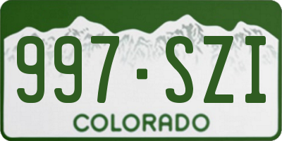 CO license plate 997SZI