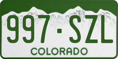 CO license plate 997SZL