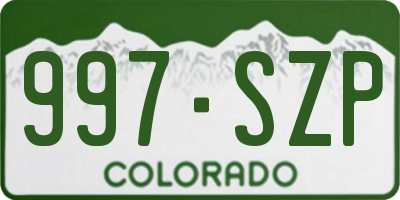 CO license plate 997SZP