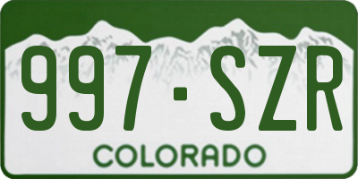 CO license plate 997SZR