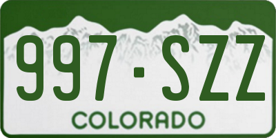 CO license plate 997SZZ
