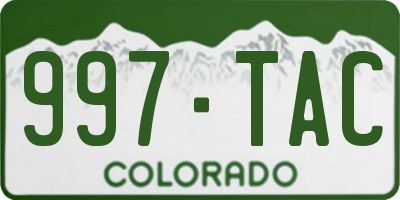 CO license plate 997TAC