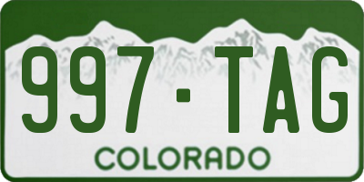CO license plate 997TAG