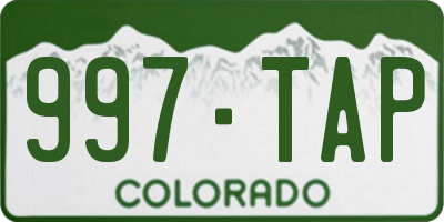 CO license plate 997TAP