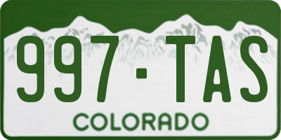 CO license plate 997TAS