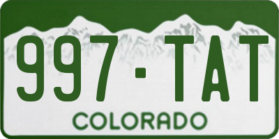 CO license plate 997TAT