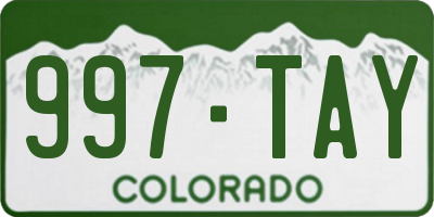 CO license plate 997TAY