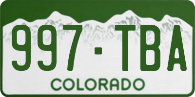 CO license plate 997TBA