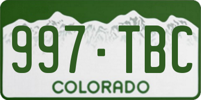 CO license plate 997TBC