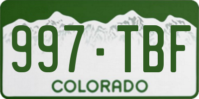 CO license plate 997TBF