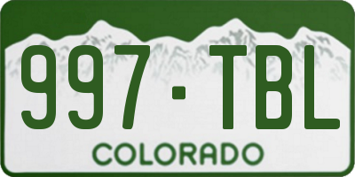 CO license plate 997TBL