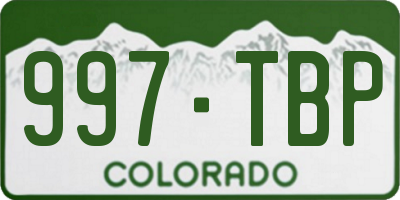 CO license plate 997TBP