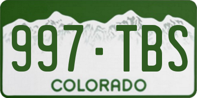 CO license plate 997TBS