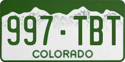 CO license plate 997TBT