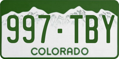 CO license plate 997TBY