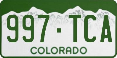 CO license plate 997TCA