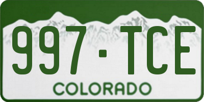 CO license plate 997TCE