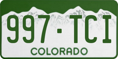 CO license plate 997TCI