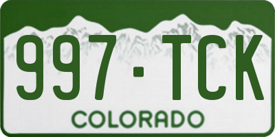 CO license plate 997TCK