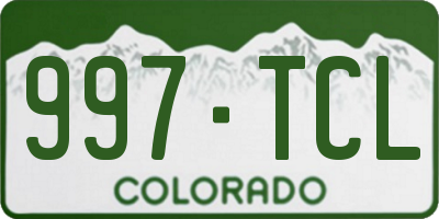 CO license plate 997TCL
