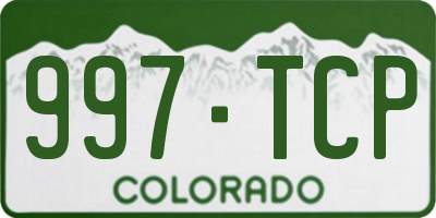CO license plate 997TCP