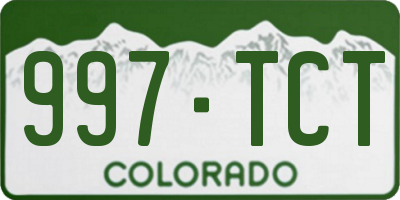 CO license plate 997TCT