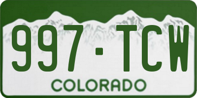 CO license plate 997TCW
