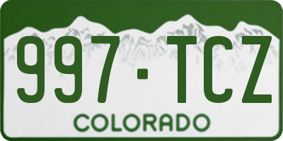 CO license plate 997TCZ