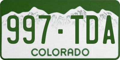 CO license plate 997TDA