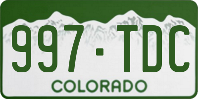 CO license plate 997TDC