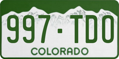 CO license plate 997TDO