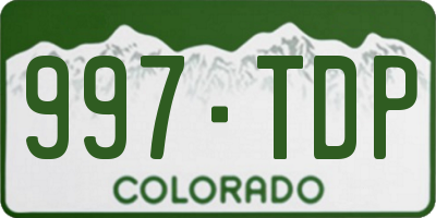 CO license plate 997TDP
